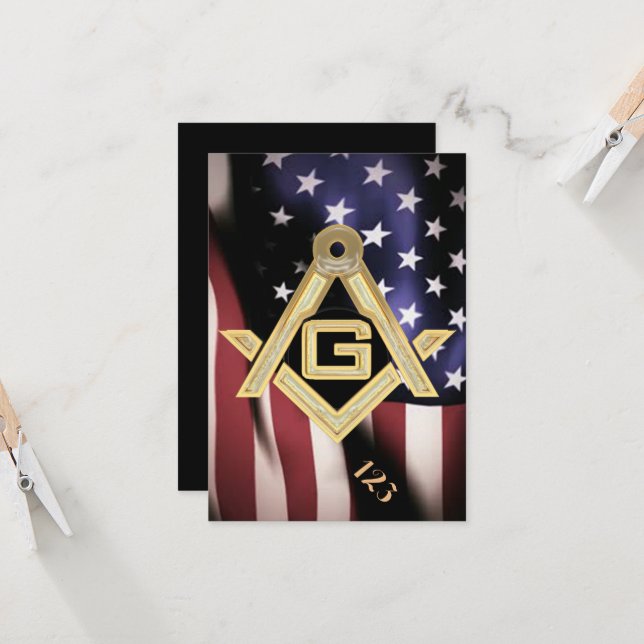 Masonic Golden Rush Invitation (Front/Back In Situ)