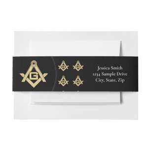 Masonic Golden Rush Invitation Belly Band