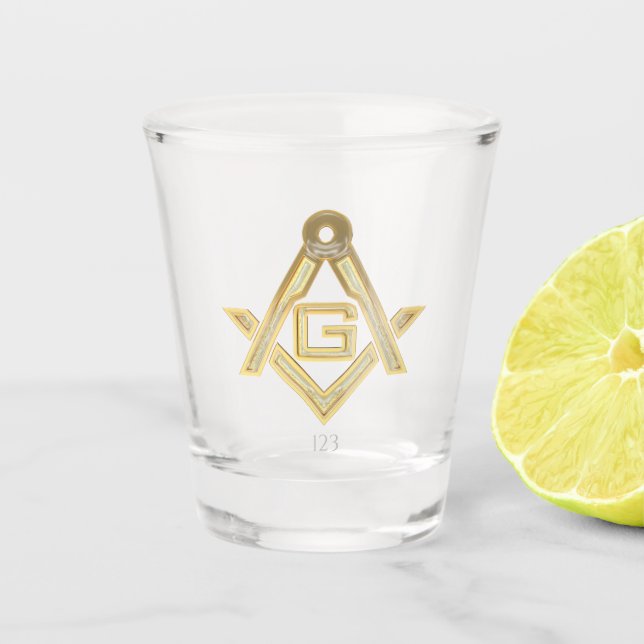 Masonic Golden Rush Shot Glass (Front)