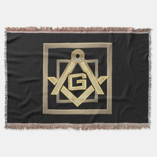 Masonic Golden Rush Throw Blanket