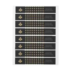 Masonic Golden Rush Wraparound Address Label