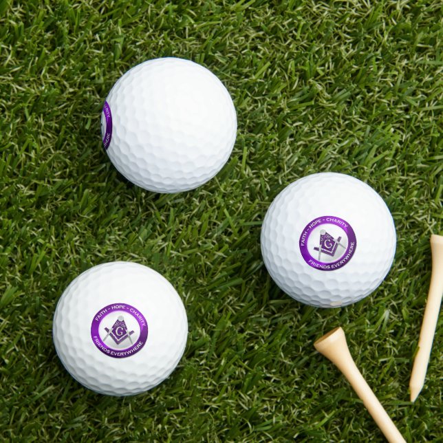 Masonic Golf Balls Purple (Insitu Grass)