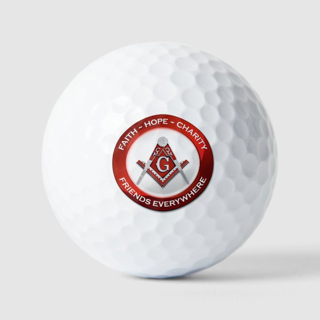 Masonic Golf Balls Red (Front)