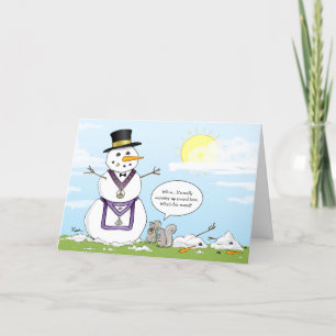Masonic Grand Lodge Frosty the Snowman Christmas Holiday Card