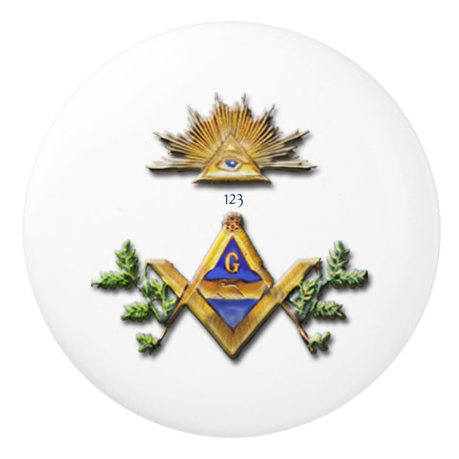 Masonic Life Ceramic Knob (Front)