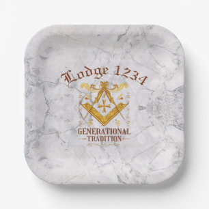 Masonic Lodge Paper Plate