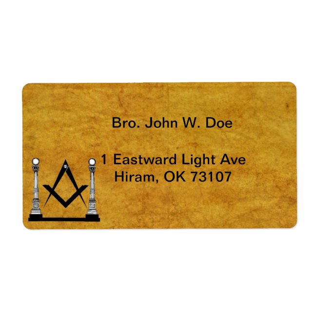 Masonic Mailing Label (Front)