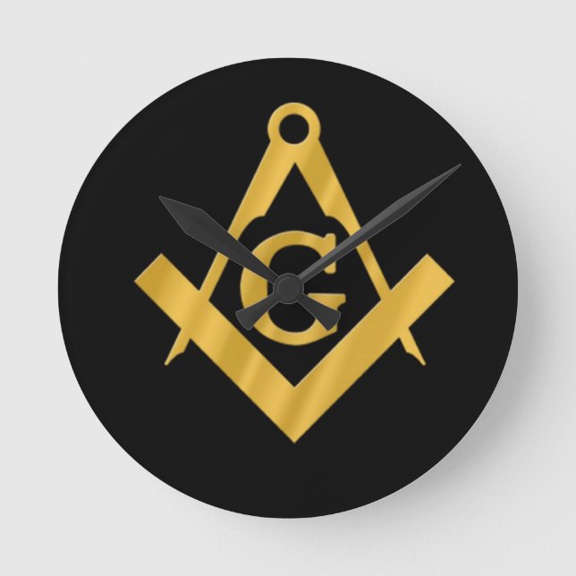 Masonic "Mason for Life" Round Clock (Front)