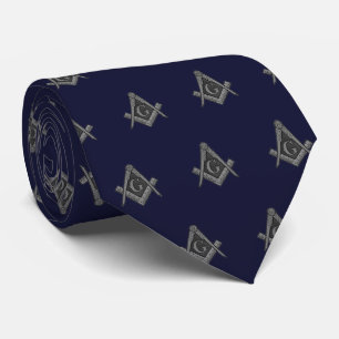 Masonic Masonry Blue Freemason Pattern Tie