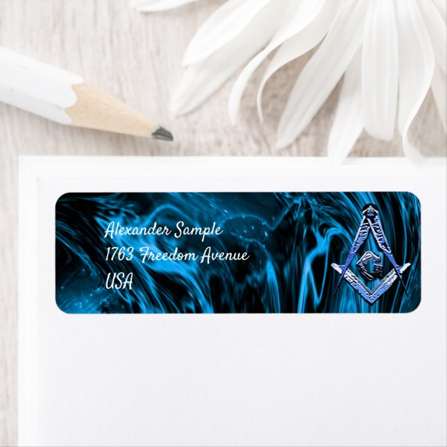 Masonic Minds (Blue) Label Return Address Label (Insitu)