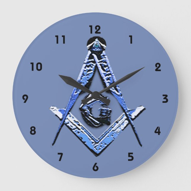 Masonic Minds (Blue) Large Clock (Front)