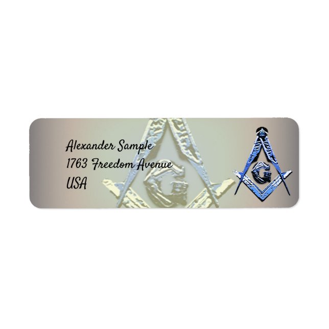 Masonic Minds (Blue) Return Address Label (Front)