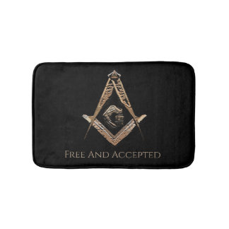 Masonic Minds (BrownishGold) Bath Mat