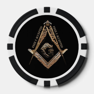 Masonic Minds (BrownishGold) Poker Chips