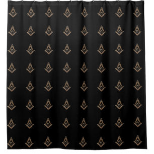 Masonic Minds (BrownishGold) Shower Curtain