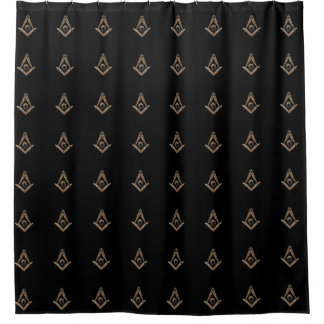 Masonic Minds (BrownishGold) Shower Curtain
