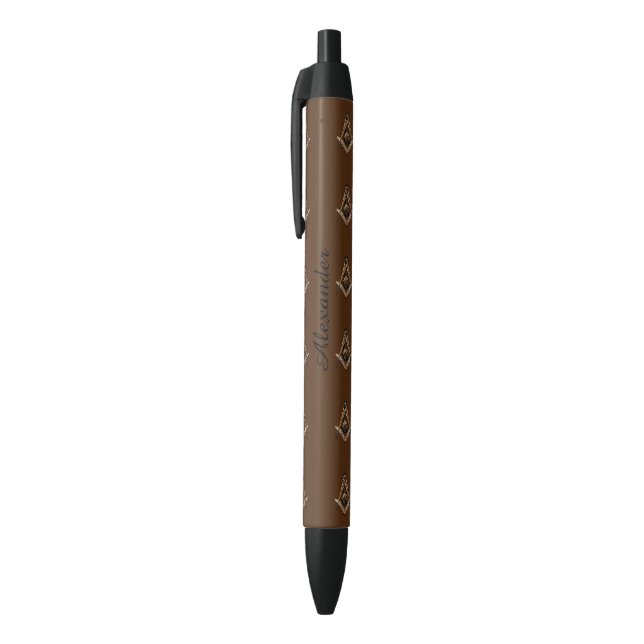 Masonic Minds (Golden) Black Ink Pen (Top (Vertical))