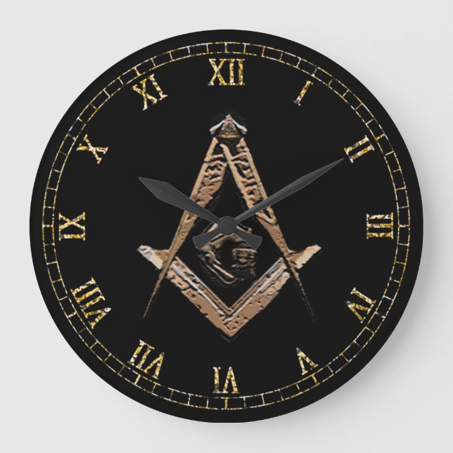Masonic Minds (Golden) Large Clock (Front)