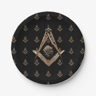 Masonic Minds (Golden) Paper Plate
