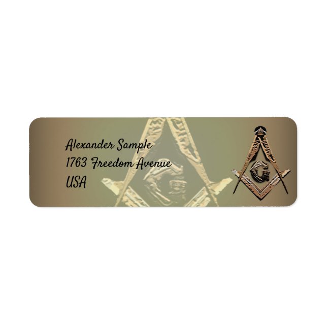 Masonic Minds (Golden) Return Address Label (Front)