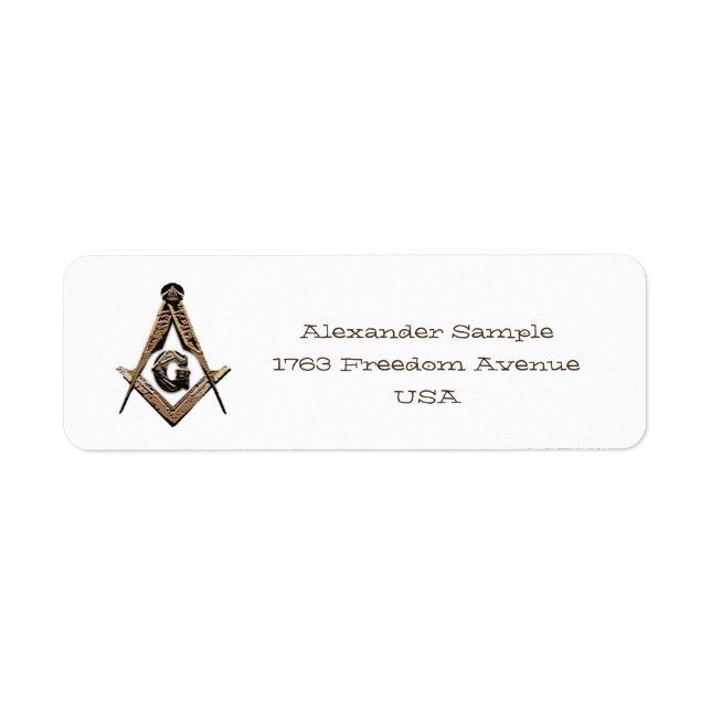 Masonic Minds (Golden) Return Address Label (Front)