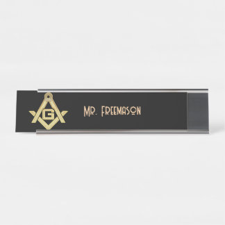 Masonic Minds (Golden Rush) Desk Name Plate
