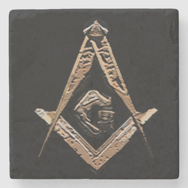 Masonic Minds (Golden) Stone Coaster (Front)
