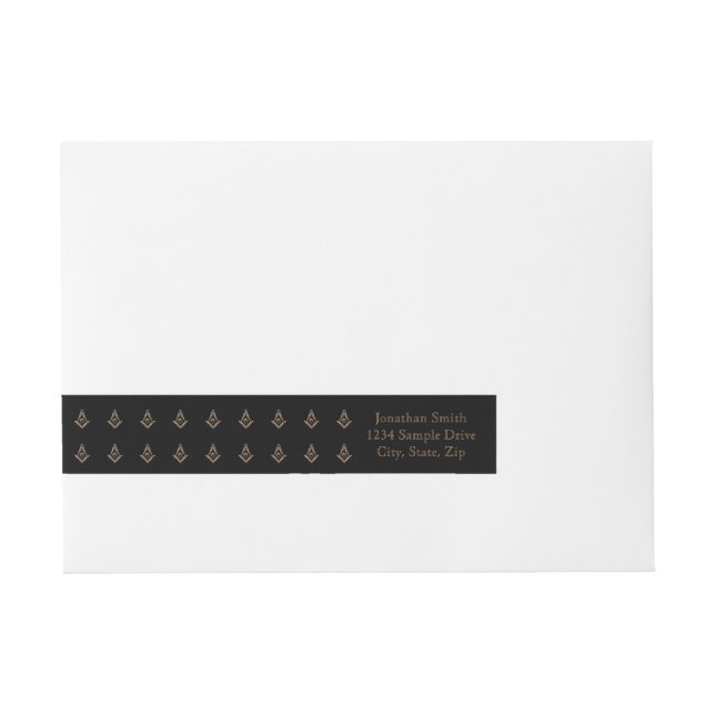 Masonic Minds (Golden) Wraparound Address Label (Front)