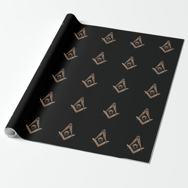 Masonic Minds (Golden) Wrapping Paper (Unrolled)