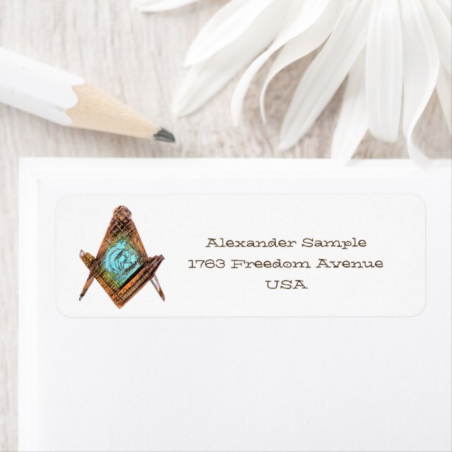 Masonic Minds (MysteriousSs) Return Address Label (Insitu)