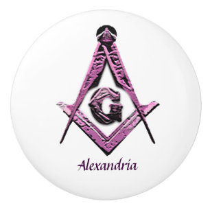 Masonic Minds (Pink) Ceramic Knob