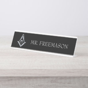 Masonic Minds (Silvery) Desk Name Plate