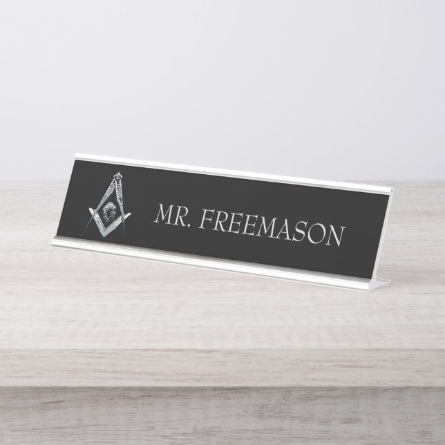 Masonic Minds (Silvery) Desk Name Plate (Front)