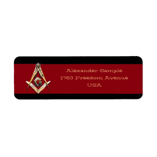 Masonic Minds (Yellowish) Return Address Label (Front)