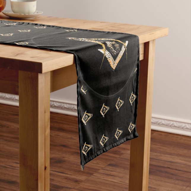 Masonic Minds (Yellowish) Short Table Runner (In Situ)