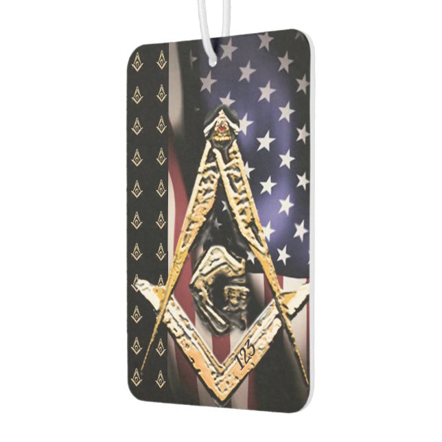 Masonic Minds (Yellowish)USA Car Air Freshener (Left)