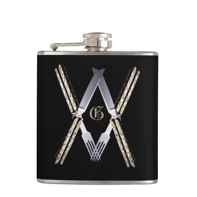 Masonic MouthsSs Hip Flask (Front)