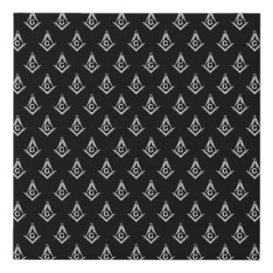 Masonic Pattern (Black) Faux Canvas Print