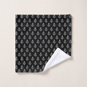 Masonic Pattern (Black) Wash Cloth