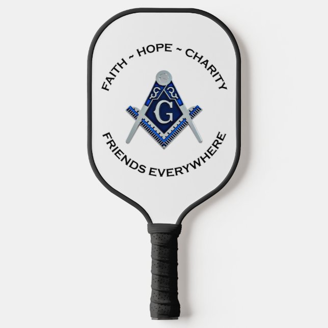 Masonic Pickelball Paddle Blue (Front)