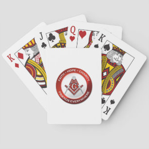 Masonic Playing Cards Red