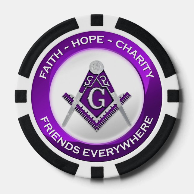 Masonic Poker Chip Purple (Front)
