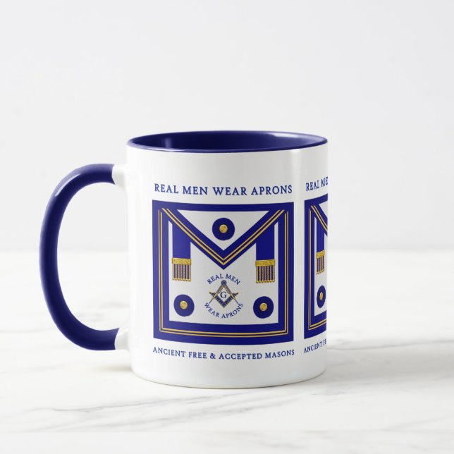 Masonic Real Men Wear Aprons MM Mug (Left)