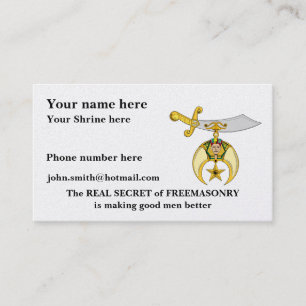 MASONIC / SHRINERS EMBLEM BUSINESS CARD