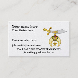 MASONIC / SHRINERS EMBLEM BUSINESS CARD