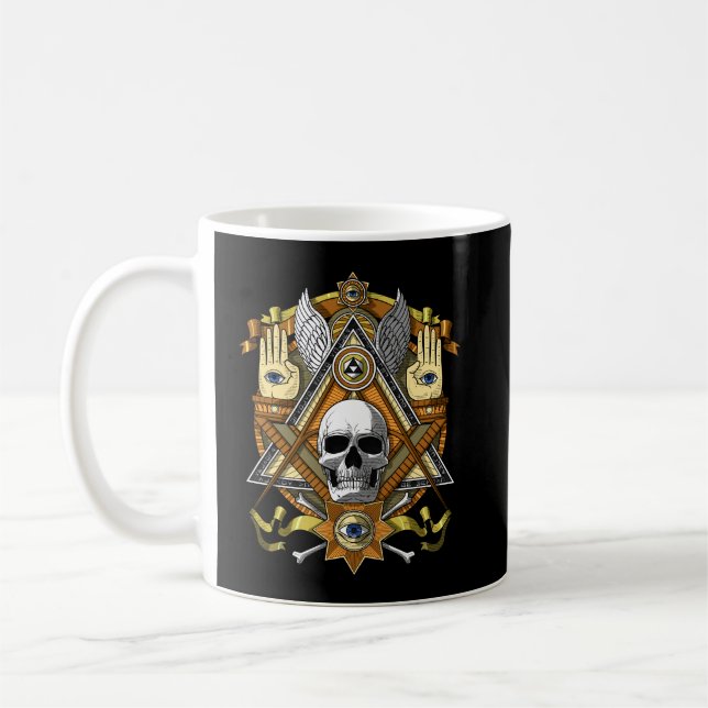 Masonic Skull Coffee Mug (Left)