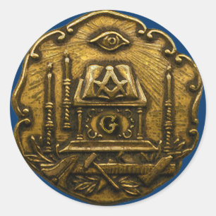 Masonic small ink classic round sticker