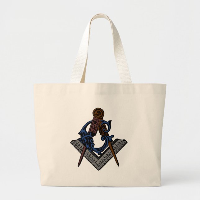 Masonic Square and Compass Large Tote Bag (Front)