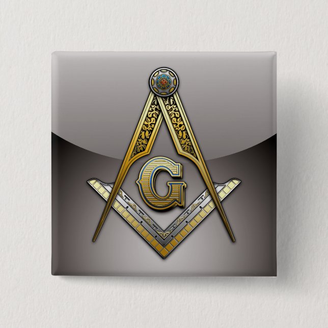 Masonic Square and Compasses 15 Cm Square Badge (Front)