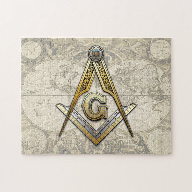 Masonic Square and Compasses Jigsaw Puzzle (Horizontal)